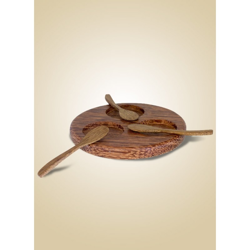 Plateau + 3 cuillères en Bois de Guyane