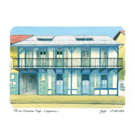 Aquarelle Joub 78 rue Mme Payé Cayenne