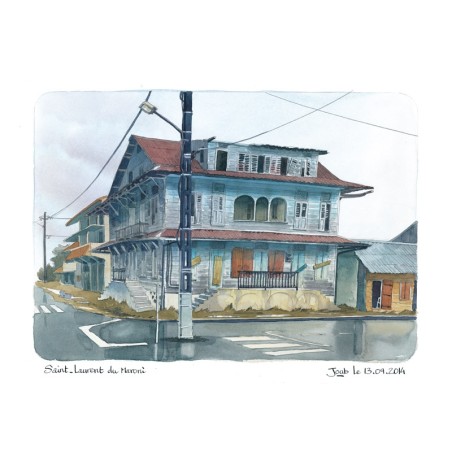 Aquarelle Joub de Saint Laurent du Maroni