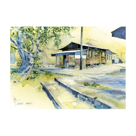 Aquarelle Lepage Village d'Apatou