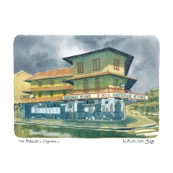 Aquarelle Joub rue Malouet à Cayenne