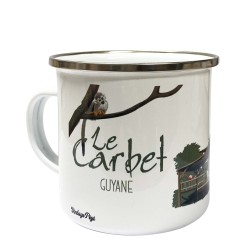 Enamelled metal mug of Guiana "Le carbet"