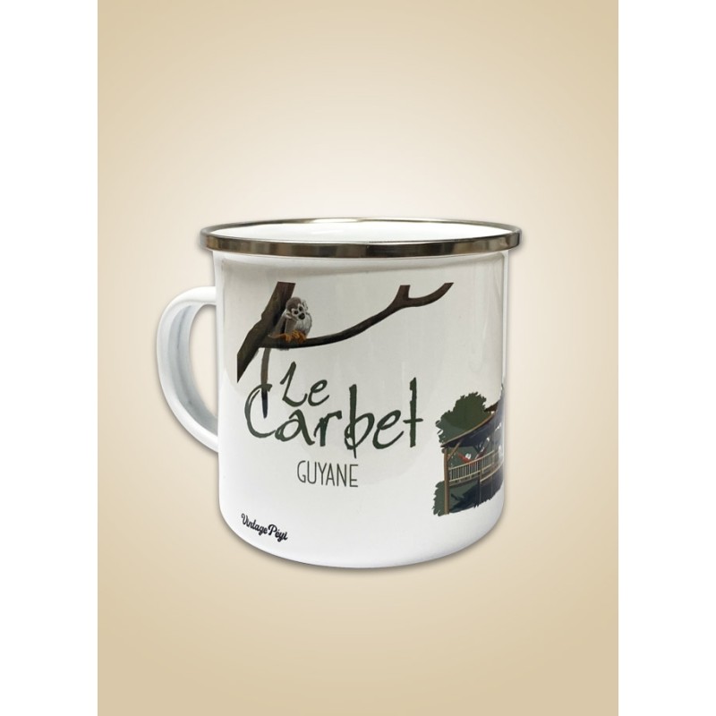 Mug métal émaillé Guyane "Le carbet"