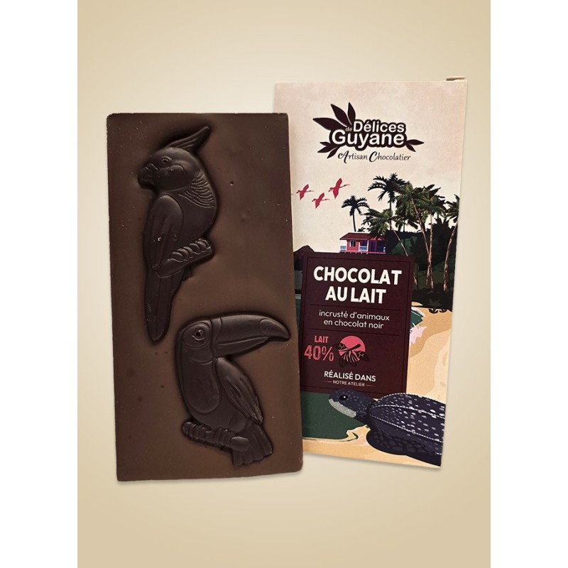 Tablette De Chocolat Au Lait 45% Aux Amandes Caramélisées - Délices de Guyane